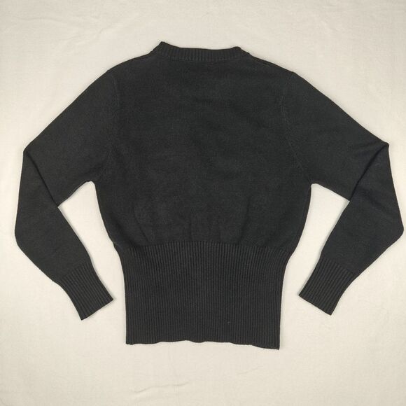 Line + Dot Lea Grommet Lace Up Cinched Waist Black Knit Sweater Size S Y2K - Picture 4 of 8